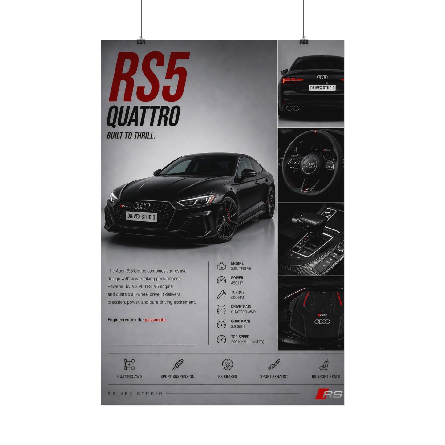 Audi RS5 Poster-Satin