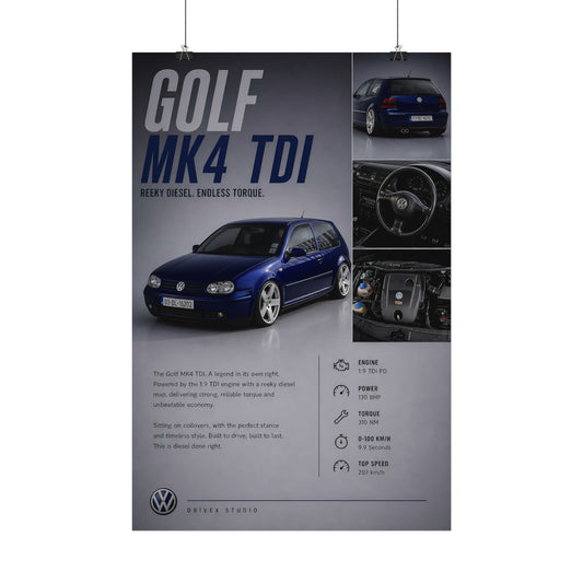 VW Golf MK4 TDI Poster