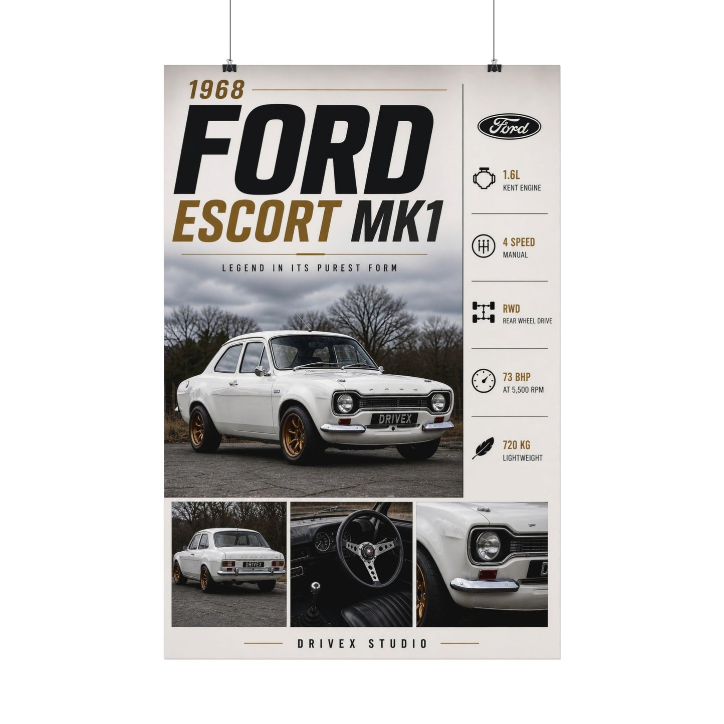 Ford Escort Mk1 Satin Poster