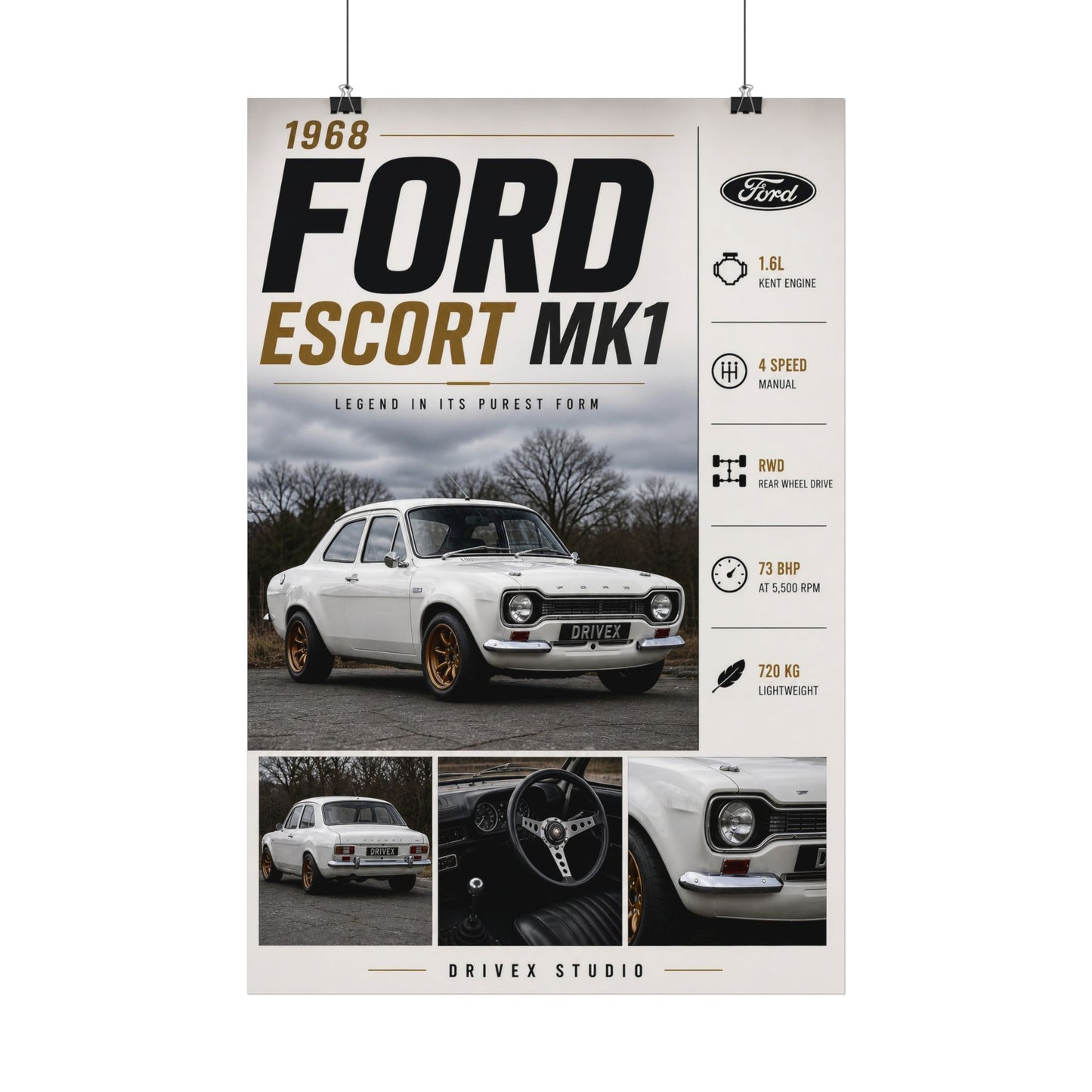 Ford Escort Mk1 Satin Poster