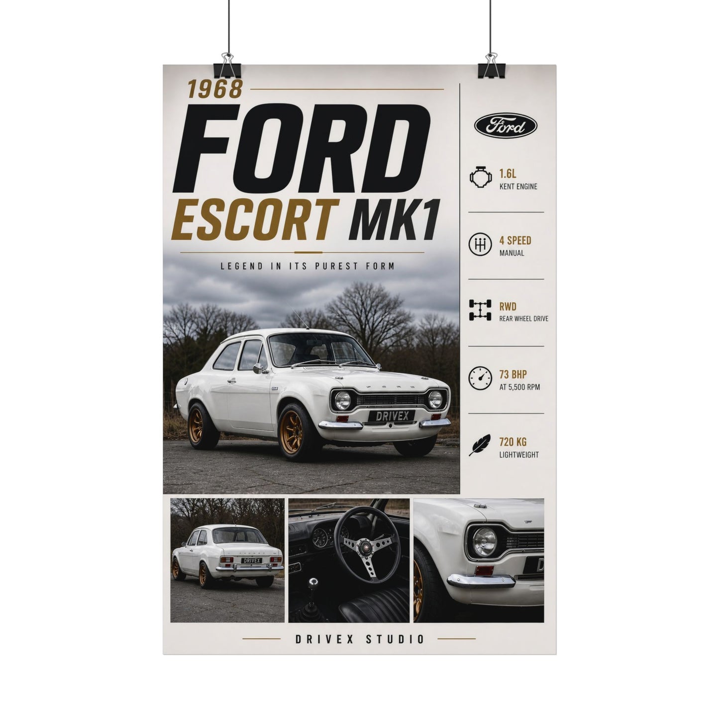 Ford Escort Mk1 Satin Poster