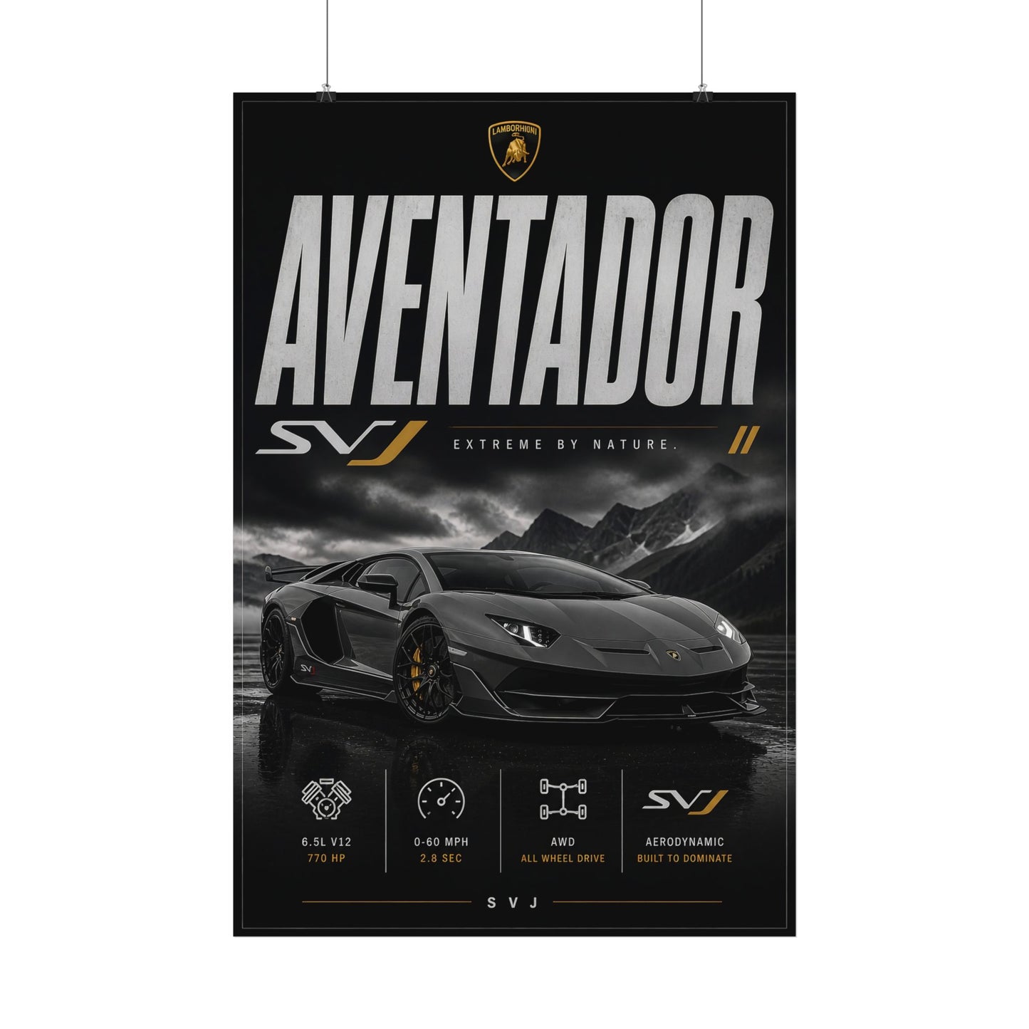 Aventador SVJ Satin Poster